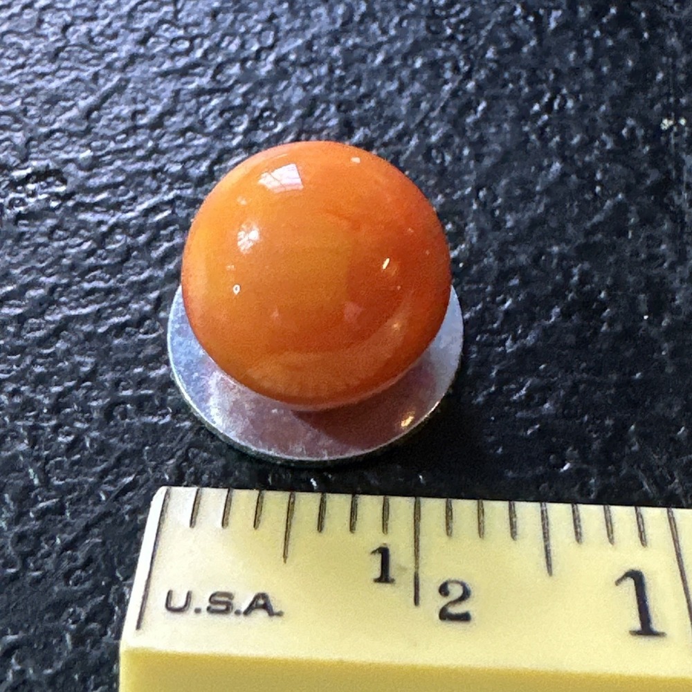 Vintage Glass Marble Orange Cream White Swirl 1/2"